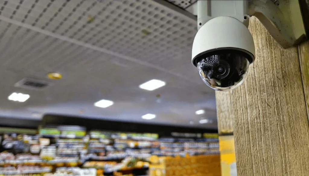 CCTV Dome Camera in a retail environment